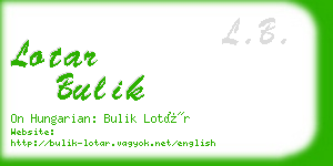 lotar bulik business card